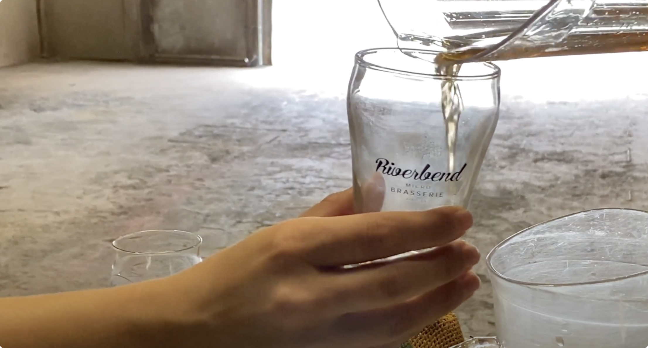 Riverbend beer pouring